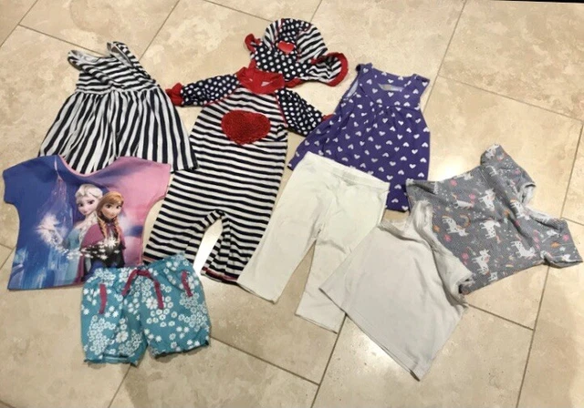 girls clothes bundle age 3-4 swimsuit T shirts Dress shorts leggings