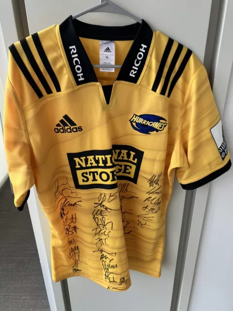 Signed Adidas Hurricanes SuperRugby Shirt Jersey All Black Beauden Barrett Savea