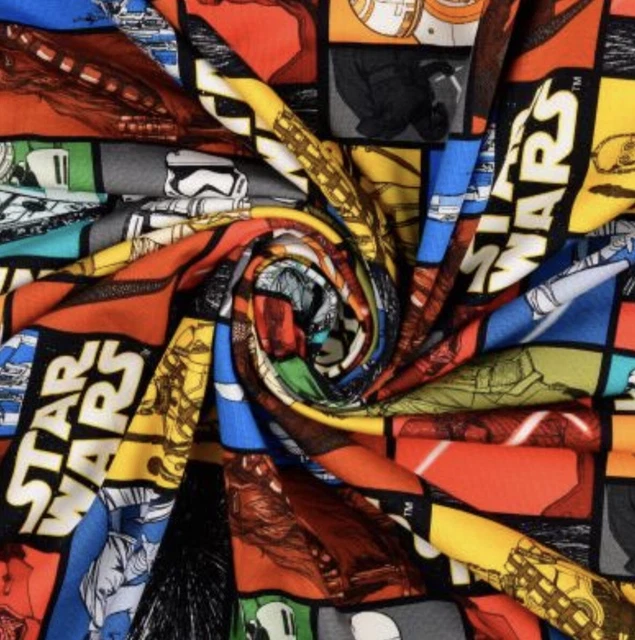 Jersey Stoff Star Wars bunt