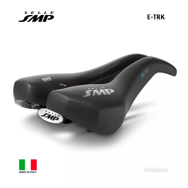 NEW Selle SMP E-TRK GEL E-Bike Saddle : BLACK - MADE IN iTALY