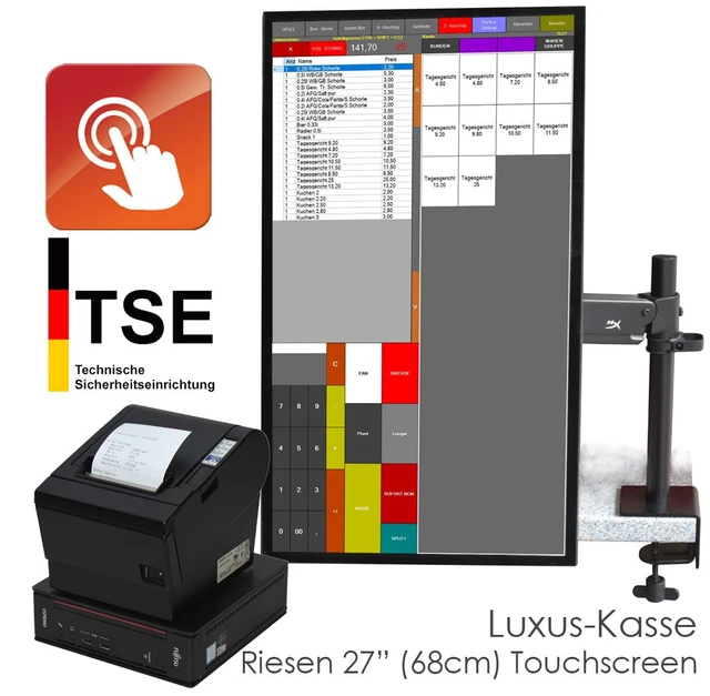 TSE Kassenkomplettset Mit Fujitsu Touchscreen, Druc Produktbild-Vorschau 3
