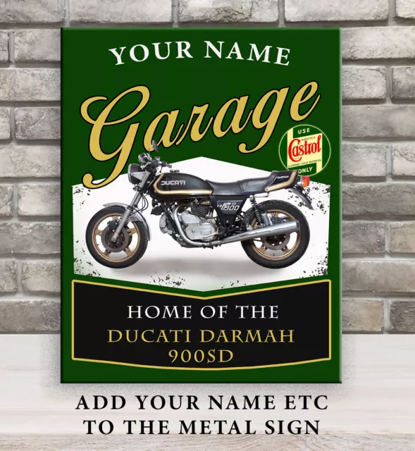 PERSONALISED MOTORCYCLE DUCATI DARMAH 900 SD GARAGE SHED  Retro Metal SIGN VB11