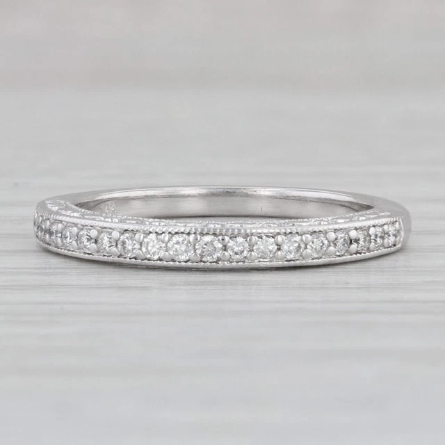 0.25ctw Diamant Ehering 14k Weiß Gold Ring Stapelbar Jubiläum Iks Größe 7