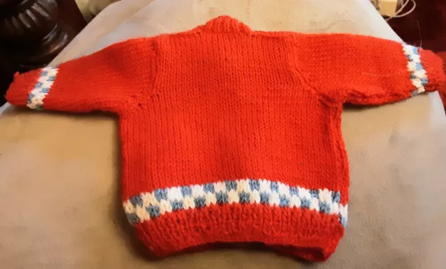 Babypuppe Strickjacke mit Reißverschluss 3