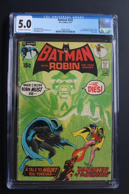 BATMAN #232 ORGIN 1st RA'S AL GHUL DCU TV 1971 NEAL ADAM 2nd cameo TALIA CGC 5.0
