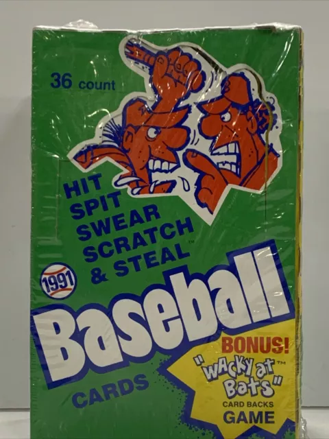 1991 Confex Hit Spit Swear Baseball Fun Stuff Wax Pack Box Wacky At Bats  Set