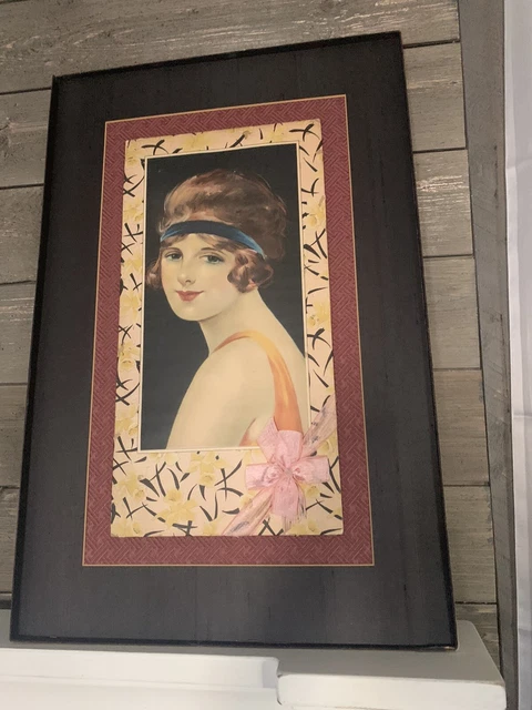 Vintage Art Deco Nouveau Print Flapper Girl Victorian Please See All Photos Zoom