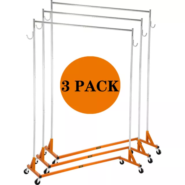 VEVOR Z-Truck Clothing Rack Rolling Garment Z Rack Lockable Casters Heavy-duty