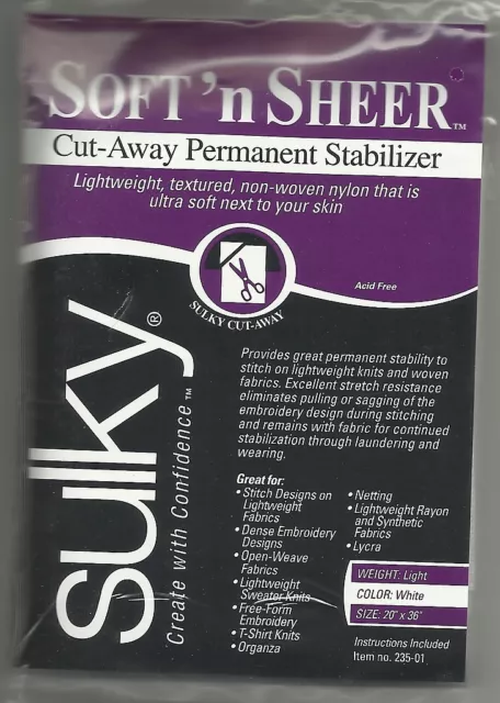 Sulky Soft n Sheer - 20" x 1 yard - Cut-away permanent stabiliser