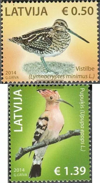 Lettland 907-908 (kompl.Ausg.) postfrisch 2014 Vögel