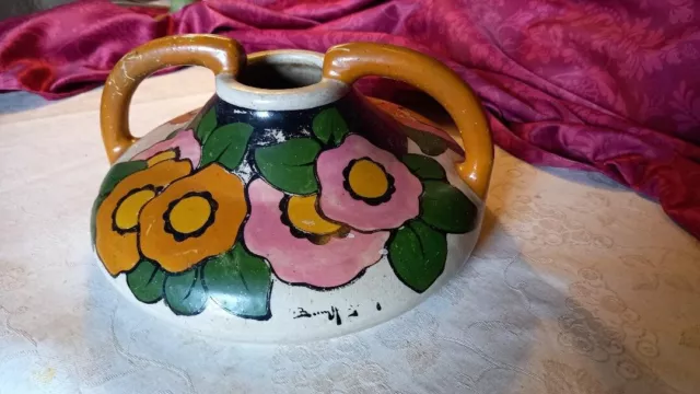 1930 Betsy Augeron Vase Ceramique Art-Deco Nouveau Moderniste Wiener Werkstatte