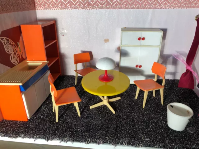 Puppenstube Puppen Küche Möbel Puppenzubehör Puppenhaus 60er Jahre