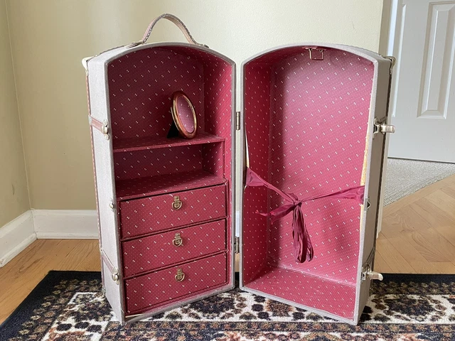 American Girl Doll Samantha Steamer Trunk Pleasant Co. Retired Mirror No Hangers