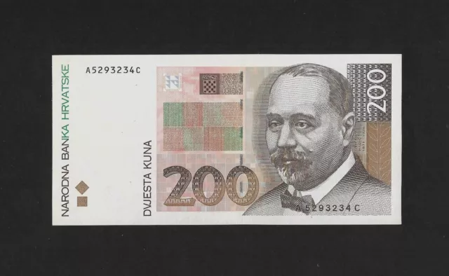 UNC- first date printed in Germany 200 kuna 1993 CROATIA