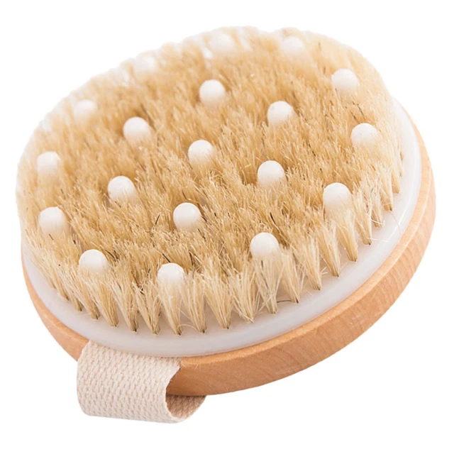 Cepillo exfoliante seco cepillo de baño de madera fregadora baño hollín húmedo seco