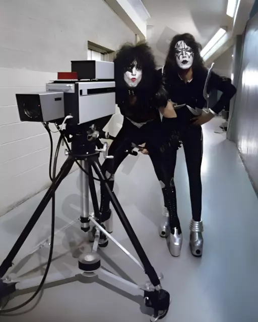 KISS Detroit Cobo Hall 1976 Paul Stanley Ace Frehley Behind Camera 8x10 Photo