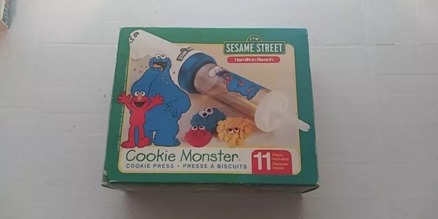 Hamilton Beach Sesame Street Cookie Monster Cookie Press Rare Open box New