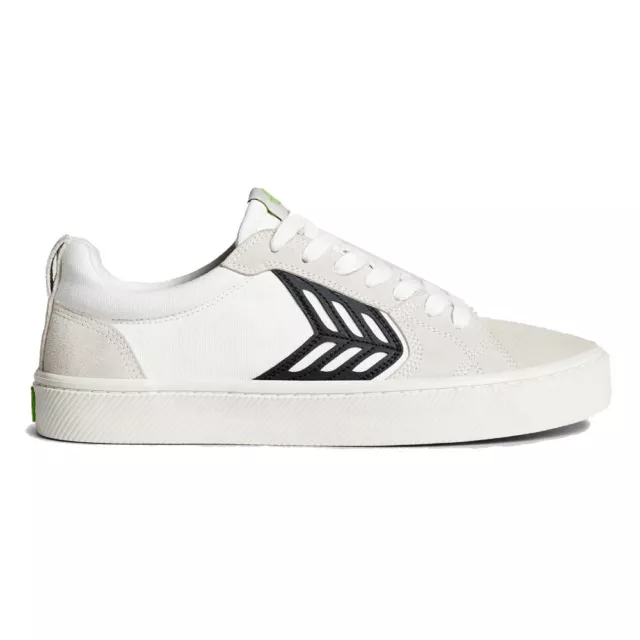 Cariuma Catiba Pro Low - Off-White Canvas Vintage White Suede Black Logo