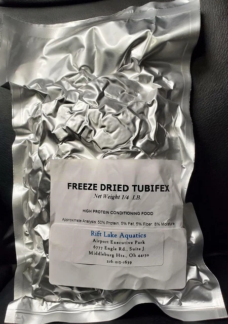 Freeze Dried Tubifex Worms Tropical Fish Food High Protein   4 Oz  ( 1/4 Lb )