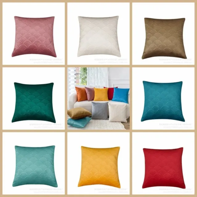 Soft Velvet Pillow Case Shell Pattern Throw Pillow Cover Cushion Cover  Home