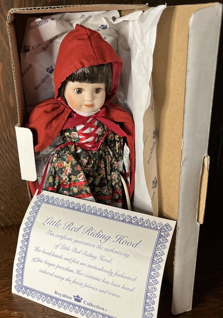 NIB Vtg Royaltin Collection Porcelain LITTLE RED RIDING HOOD DOLL St