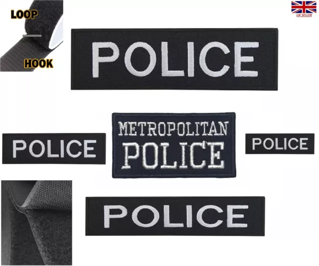 Metropolitan Police Logo Embroidered Patch Hook & Loop Iron - On UK Force Patch