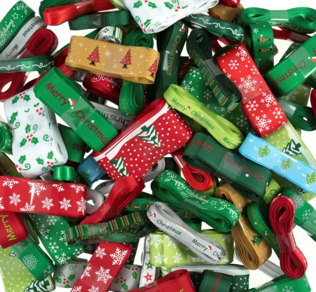 WEIHNACHTSBAND BÜNDEL 3x3m oder 5x5m zufällige Auswahl verschiedene Breiten