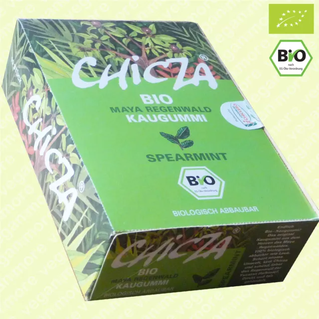 Chicza Bio Kaugummi Spearmint 10x30 g | vegan | biologisch abbaubar