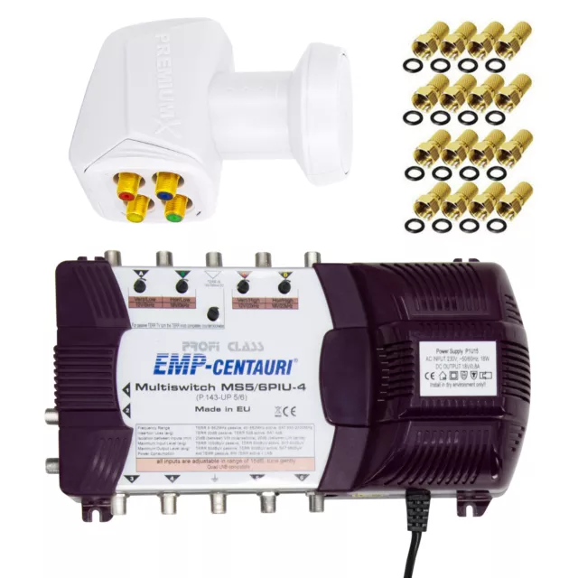 EMP Centauri Sat-Multischalter 5/6 Multiscwitch Switch 6 Teilnehmer Quattro LNB