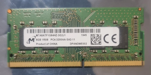 Micron 8GB 1RX8 PC4-3200AA-E (3200MHz) ECC Memory Module MTA9ASF1G72AZ-3G2R1