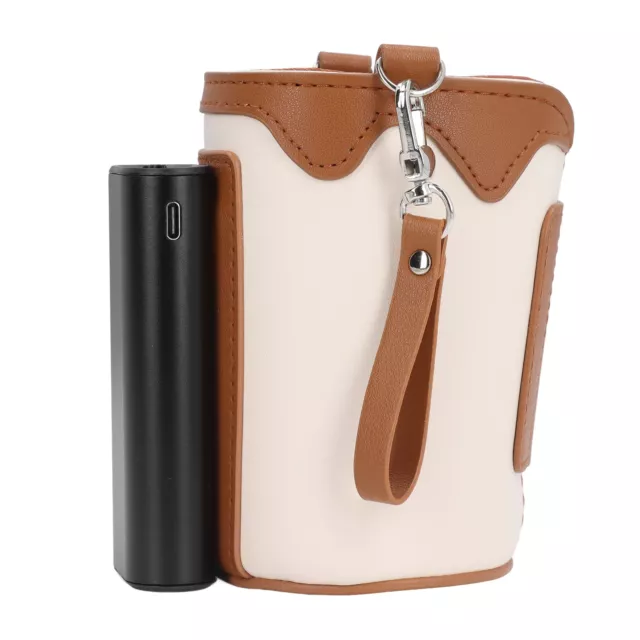 (Brown)Milk Warmer Cover Portable Bottle Warmer Digital Display 21 Gears Temp