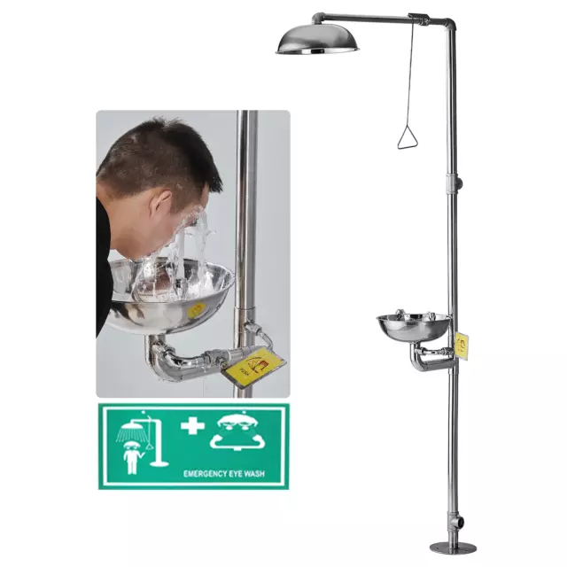 Emergency Eyewash Eye Wash Safety Combination Emergency Shower Stainless Steel