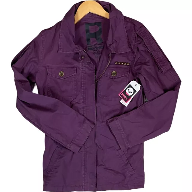 Roxy Womens Rasberry Wild Child Long Sleeve Jacket Coat Cover Sz Med Nwt