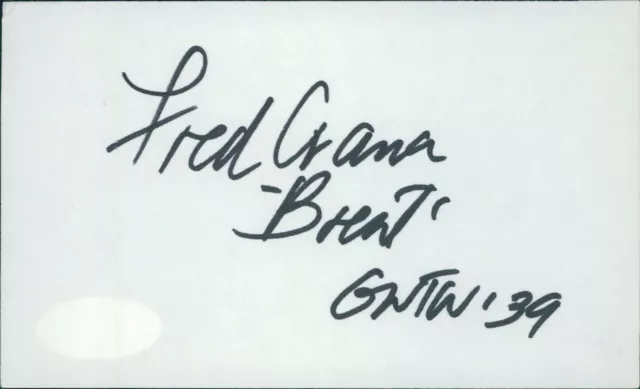 Fred Crane Gone With The Wind Actor Signed 3x5 Index Card JSA Authenticated