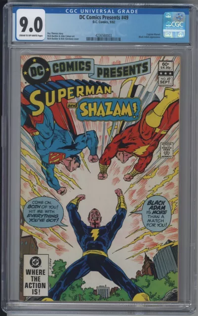 DC COMICS PRESENTS 49 CGC 9.0 VF/NM Superman Shazam vs. Black Adam Movie!