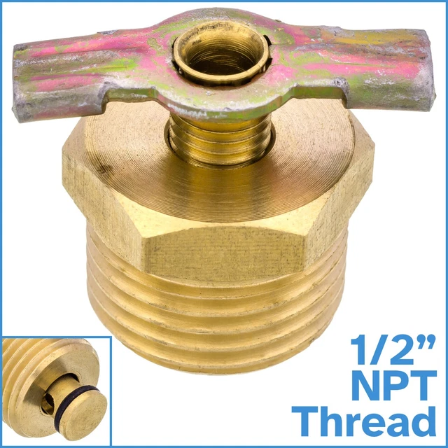 Brass Drain Valve - 1/4 NPT Male For Air Compressor Tank Tap - Replacement Part