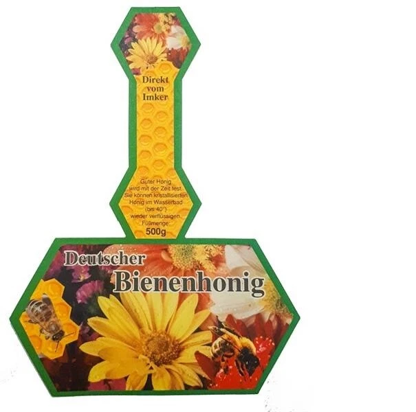 Honig Etikett Selbstklebend mit Gewährverschluss, grün, 500g Glas, 100 Stück