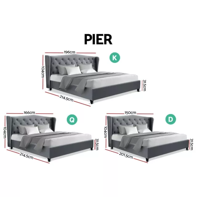 Artiss Bed Frame Double Queen King Size Gas Lift Storage Drawers Mattress Base 3