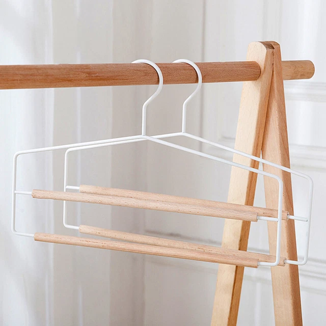 Percha de pantalón multicapa. Percha de pantalón antideslizante que ahorra espacio para bufandas,