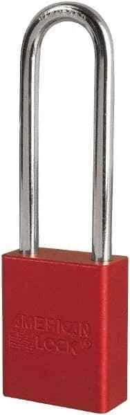 American Lock Keyed Different Retaining Key Lockout Padlock 3" Shackle Cleara...