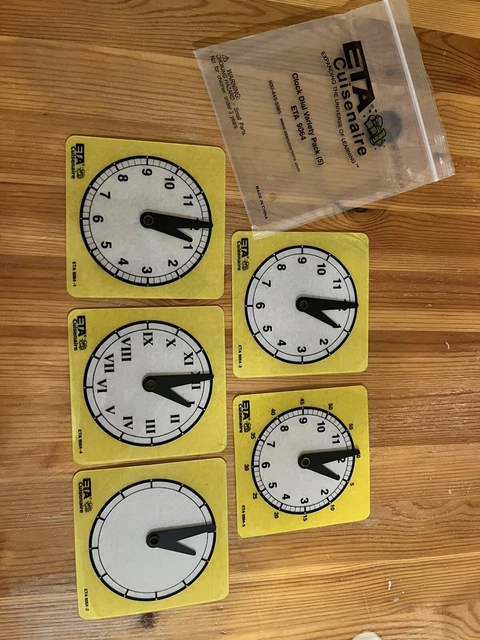 ETA CUISENAIRE CLOCK Telling Time Variety Lot Of 5 Math Homeschool ...