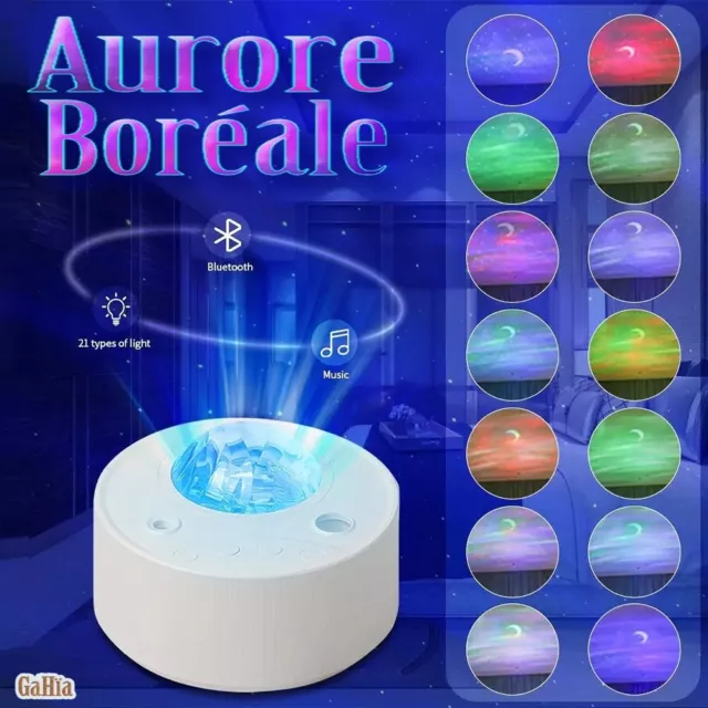 Lampe Astronomique Relaxante Projecteur Aurore Boréale Ciel Etoilé Haut-Parleur