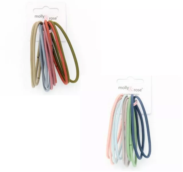 Snag Free Hair Elastics XL Extra Large 3mm Round Ties Bobbles Pack of 10 Pastel