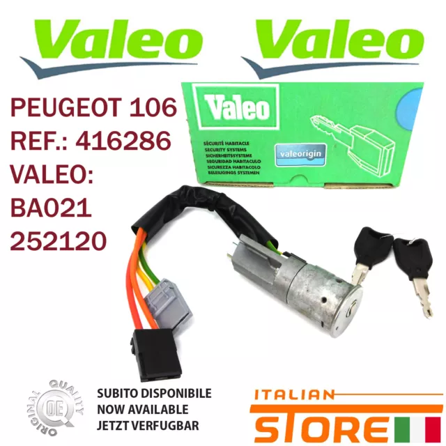 Peugeot 106 Blocchetto Avviamento Chiave Originale 416286 Ba021 Valeo 252120