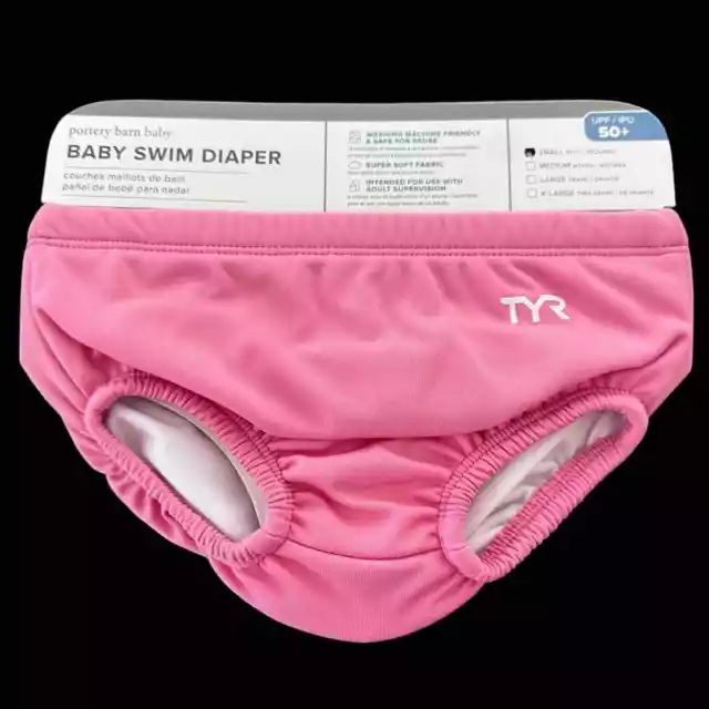 NWT Pottery Barn Kids TYR Baby Girls Small 0-6 months Pink Swim Diaper UPF 50+