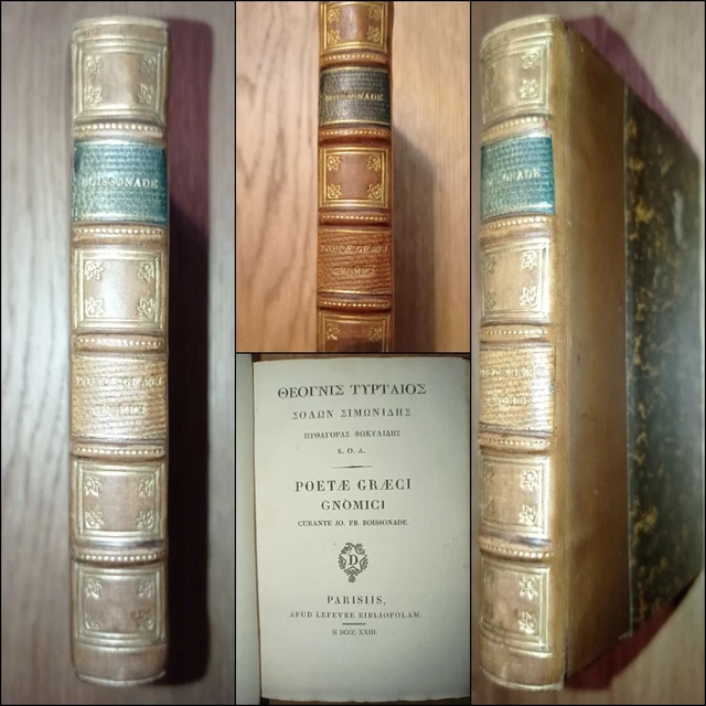 POETAE GRAECI GNOMICI.J-F Boissonade 1823, Apud Lefèvre. Belle reliure