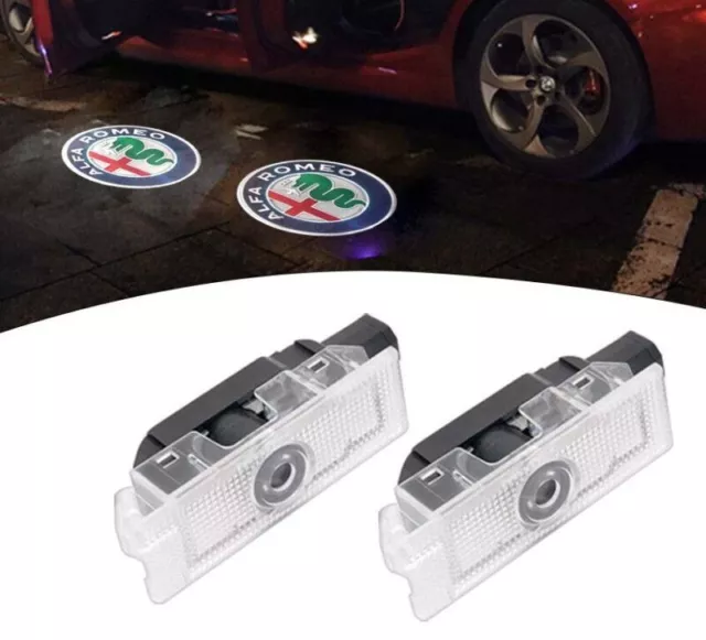 2x LED Projektor Einstiegsbeleuchtung Laser 3D Tür Logo für Alfa Romeo Türlicht