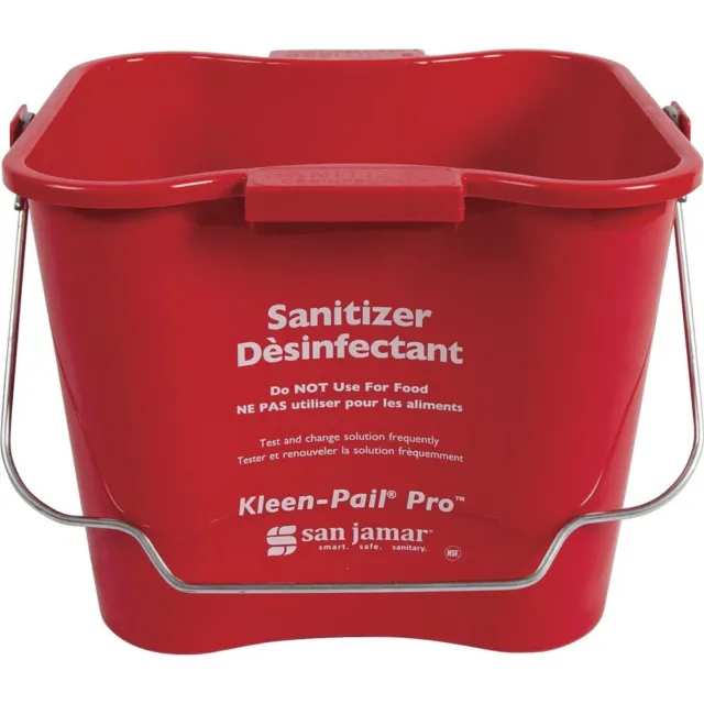 San Jamar Kleen-Pail® Plastic Cleaning Bucket 6 Quarts Red