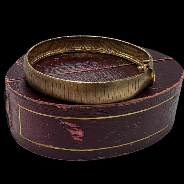 Antico Vintage Medio Secolo Argento Sterling Oro Segmentato Link Bracciale 21.5g