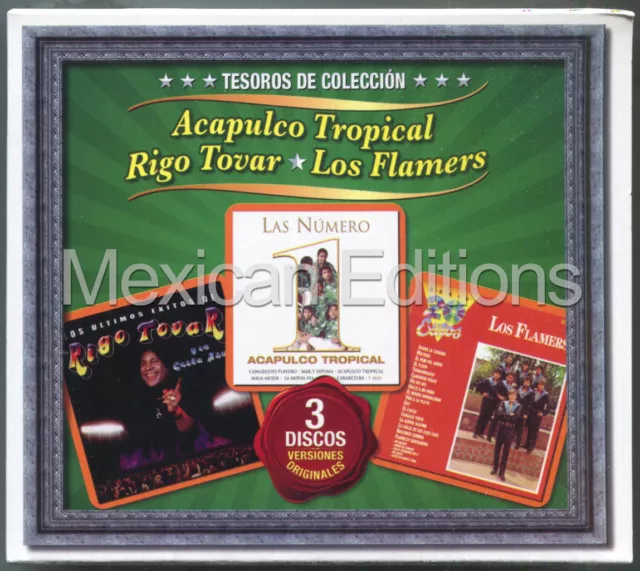 Tesoros De Coleccion Rigo Tovar Acapulco Tropical Los Flamers Mexican 3CD